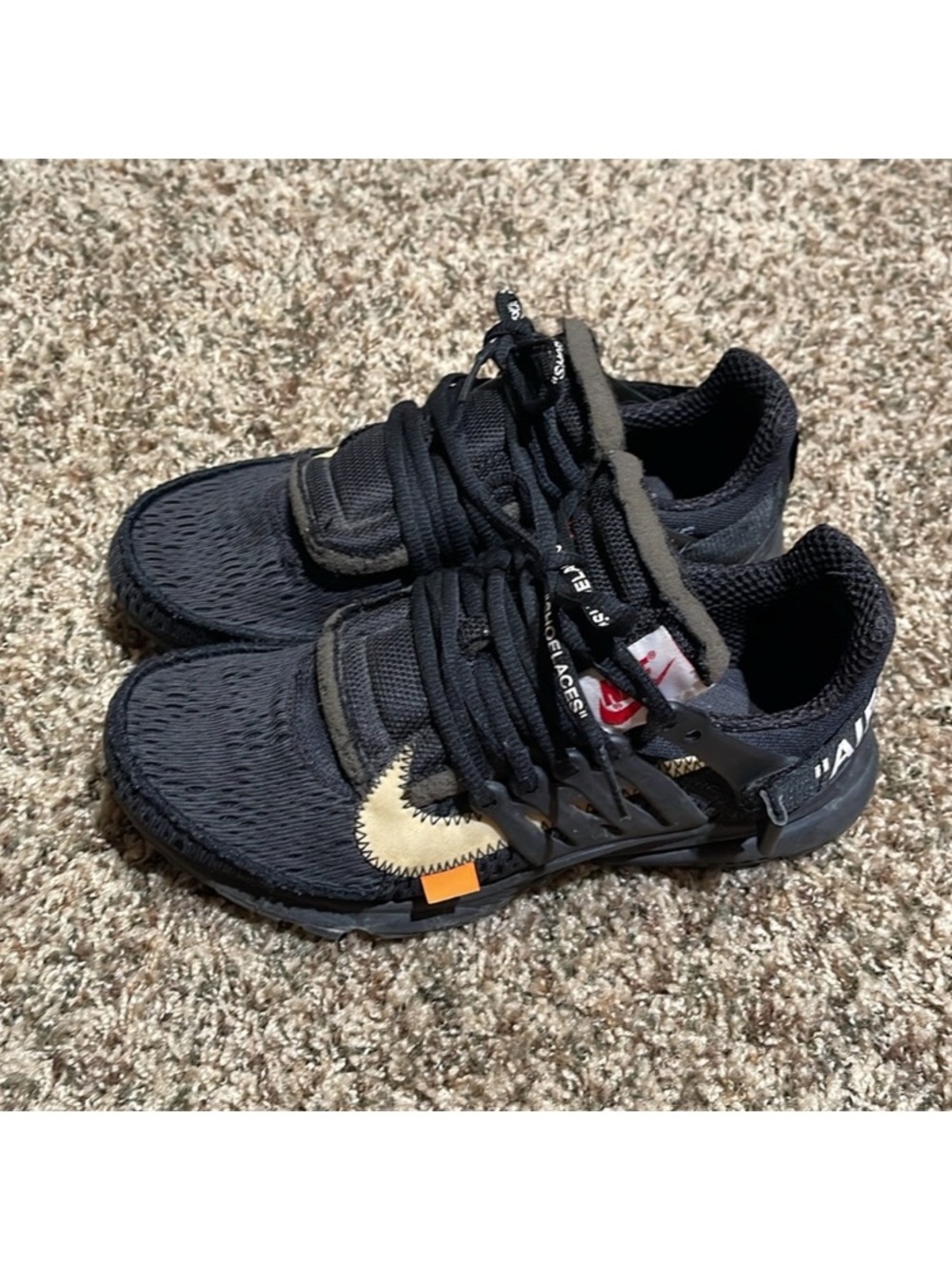 Off-White Black and Cream Athletic Sneakers